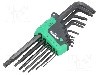 Set chei sferic, Torx&amp;reg;, otel crom-vanadium, TX05, TX06, TX07, TX08, TX09, TX10, TX15, TX20, TX25, TX27, TX30, TX40, TX45, WIHA - 36487 foto