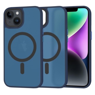 Husa pentru iPhone 14 - Techsuit HaloFrost&amp;nbsp;MagSafe Series - Deep Blue foto