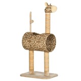 PawHut Copac pentru zg&acirc;riat 101 cm, turn pentru pisici &icirc;n design de girafă, cu peșteră, minge de joacă, st&acirc;lpi din iută pentru pisici medii p&acirc;nă la 5