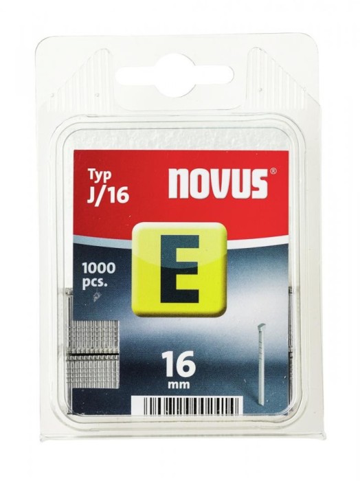 Cuie zincate tip J, 16 mm, model E, 1000 buc, pentru capsator Novus STE002414