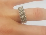 Superb inel vintage manufacturat din argint si marcasite, 46 - 56