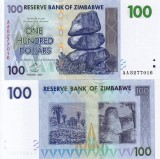 Bancnota Zimbabwe 100 Dolari 2007 UNC, Neutilizata