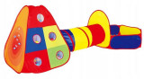 Cort de joaca pentru Copii cu Tunel si Piscina uscata, cu 100 bile, multicolor, Ecotoys