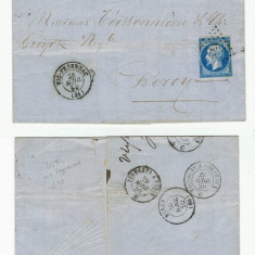 France 1859 Cover + Content AMBULANT VIC FESSENSAC GERS to BERCY D.726