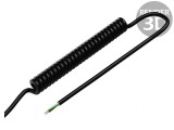 Cablu spiralat neecranat PUR negru 3x0,5mm2 300V 0,3-1,2m