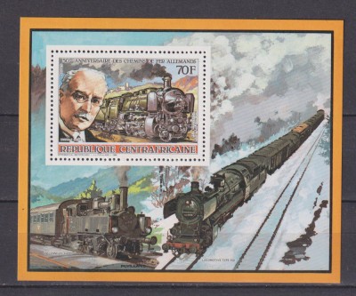 REP CENTR AFRICANA TRENURI MI:BL 1260 MNH foto