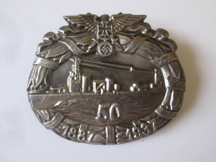 Insignă militară Germania nazistă 1937:Asoc.veteranilor marina militară 50 ani