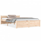 VidaXL Cadru de pat, 120x200 cm, lemn masiv