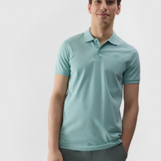 Tricou polo regular unicolor pentru bărbați - mentă