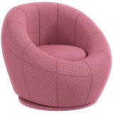 HOMCOM Fotoliu Modern Rotund pentru Copii, Fotoliu de Pluș cu Căptușeală Groasă, 60x56x48 cm, Roz | Aosom Romania