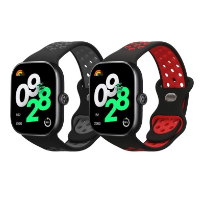 Set 2 Curele Kwmobile pentru Xiaomi Redmi Watch 4, Multicolor, Silicon, KWM000025BB001C foto