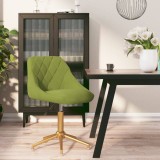 Scaun de bucătărie pivotant, verde deschis, catifea