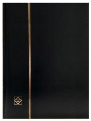 Clasor timbre cu 32 file negre, 64 pagini, seria BASIC, coperta neagra foto