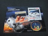 Bloc Filatelic Guineea 2020 &ndash; 60 Ani de la Zborul Spațial Belka și Strelka, Sputnik 5, Obliterare Conakry, Aviatie, Stampilat