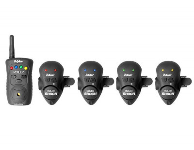 Set avertizori/senzori wireless Delphin ROLER SHOCK, 4+1, cu vibratie, cu montare pe lanseta foto