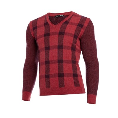 Pulover barbati cu anchior grena slim PL015 foto