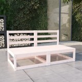 Gossi set mobilier de gradina cu 2 locuri, alb, lemn masiv de pin