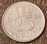 C50 - Moneda foarte veche - Olanda - 25 centi - 1968