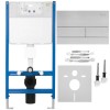 Cadru WC &Icirc;ncastrat REA K011A-Q, Buton T Brush Steel, Izolare Fonică, Set Montaj Inclus