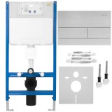 Cadru WC &icirc;ncastrat K011A-Q Rea cu buton T Brush Steel