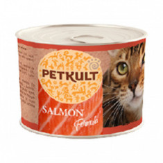 Pachet 6x185g Hrana umeda pentru pisici Petkult cu somon