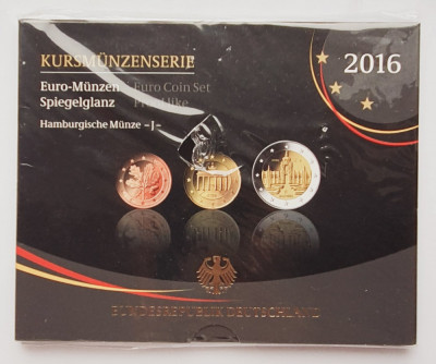 M01 Germania set monetarie 8 monede 2016 Hamburg (J) UNC foto