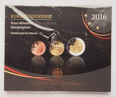 Germania set monetarie EURO cu monede 2016 (inclusiv 2 Euro Saxony) (J) UNC foto