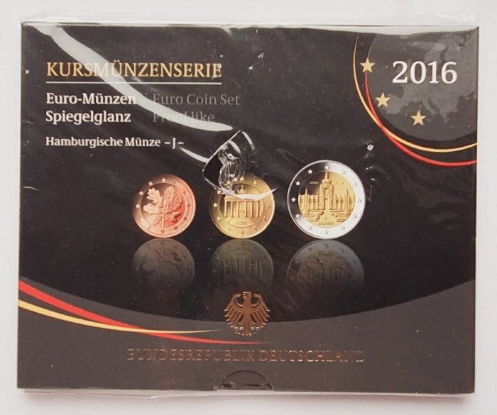 M01 Germania set monetarie 8 monede 2016 Hamburg (J) UNC