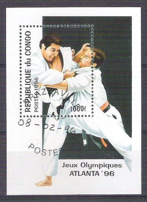 Congo 1996 Sport, Olympics, perf. sheet, used AB.012 foto