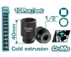 Set chei tubulare de impact Total - 10 buc, 24mm