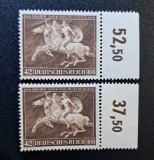 Germania (Deutsches Reich 1937) - Pereche Verticală "Das Braune Band von Deutschland" 42+108Pf Margine ("52,50" &amp; "37,50") (MINT / Neștampilată) CLK1