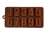Forma de silicon pentru ciocolata, Numere, 10 x 20 cm, Maro, TopBazar