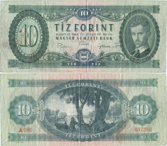 1969 ( 30 VI ) , 10 forint ( P-168d ) - Ungaria foto