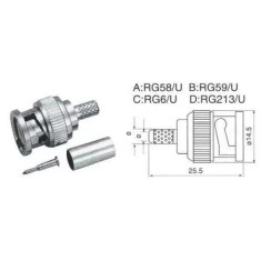 Mufa BNC tata RG6U