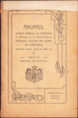 HST C1398 Anuarul Școalei de &amp;icirc;nvățători și Institutul pedagogic Caransebeș 1920 foto