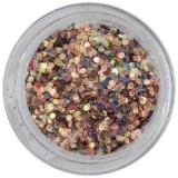 Decora&Aring;&pound;iune cu efect holografic - hexagoane maro-auriu, 1mm, INGINAILS