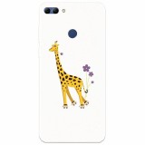 Husa silicon pentru Huawei Y9 2018, Rollerskating Girafe Illustration