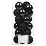 Set globuri de Craciun, 20 bucati, 3 modele, 4cm, negru Household NewTrend, Oem