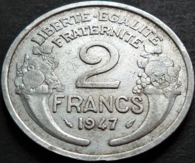 Moneda istorica 2 FRANCI - FRANTA, anul 1947 *cod 3903 foto