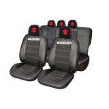 Set Huse Scaune Universale Din Piele Ecologică Si Alcantara Personalizate Cu Suzuki, Negre