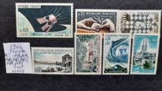 1966-Franta YT=1476-1485- 7 set 7 val MNH