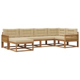 vidaXL Set de canapele de exterior cu pernă 6 pcs Natural și Bej 3382711
