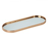 Suport Lumanari, Oval, Sticla, Margine Aurie, 30x12.5x1.5cm, Avertismente pentru Copii, Oem