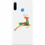 Husa silicon pentru Huawei P30 Lite, Colorful Reindeer Jump Illustration