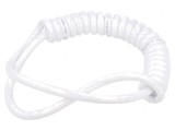 Cablu spiralat alb 0,2m 2x1,5mm2 PUR neecranat