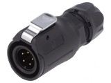 Conector circular mufă 16mm 5 pini aurit 5A tată
