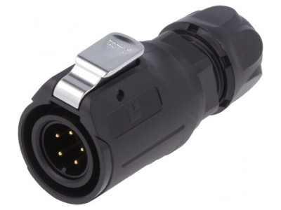 Conector circular mufă 16mm 5 pini aurit 5A tată foto