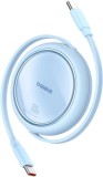 CABLU alimentare si date Baseus Free2Draw Mini, Fast Charging Data Cable pt. smartphone, retractabil, USB Type-C la USB Type-C 100W, 1m, albastru &quot;P10