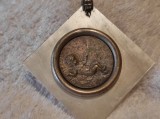 MEDALION ISUS HRISTOS in IESLE de colectie PECTORAL MASIV OPULENT rar1900 FRANTA