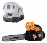 Cumpara ieftin Kit Complet Drujba electrica (fierastrau) cu acumulator 5Ah inclus, iHunt Strong Chainsaw 58V Power, 1800 W, lama-lant Oregon, 40 cm lungime lama, 16